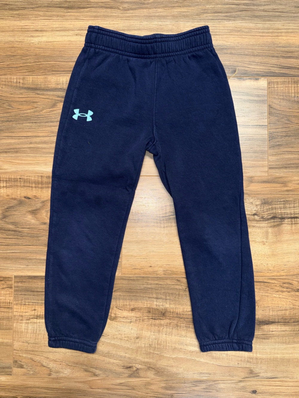 Under Armour Kids Navy Sweatpants with Aqua Logo Accent